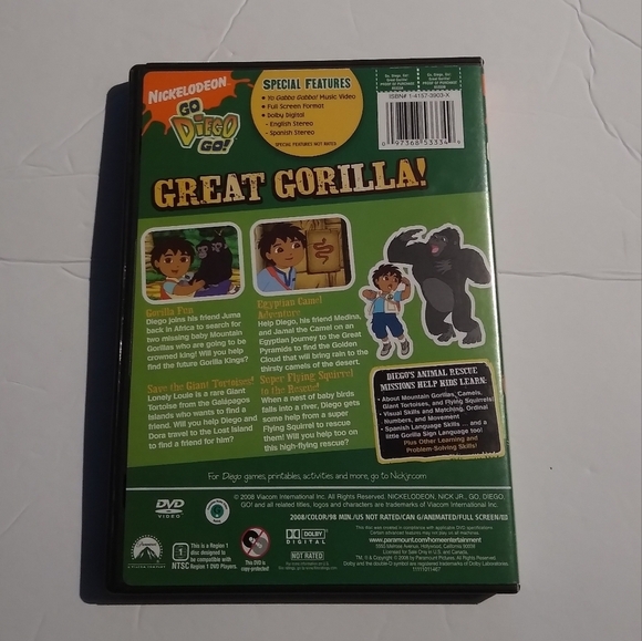 Diego Great Gorilla And Dora the Explorer Christmas Carol DVDS - Picture 6 of 6
